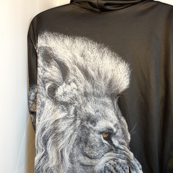 Lion Blue 2XL Men mens Hoodie Hooded Sweatshirt - Picture 6 of 7